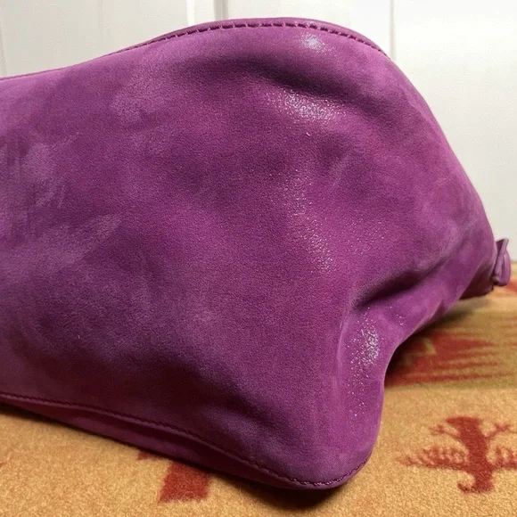 Fendi Rare Y2K Iridescent PlumSuede Mamma Baguette Shoulder Bag - Picture 6 of 15